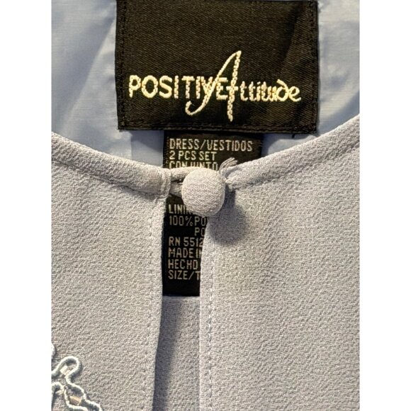 Positive Attitude Womens 2-Piece Light Blue Dress Set With Beading Embellishment - Picture 4 of 12